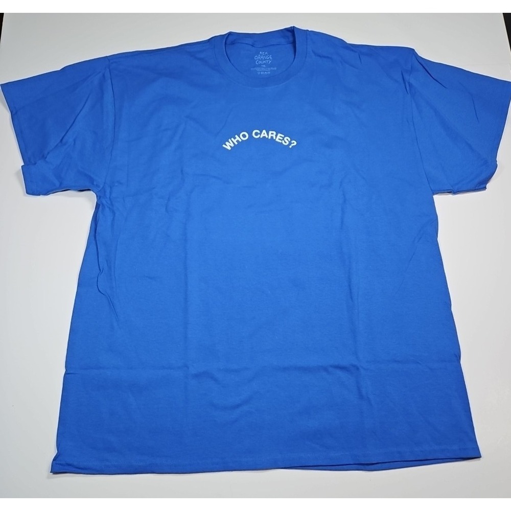 Rex Orange County Mens Blue Who Cares Album Graphic T Shirt Size XXL NWOT